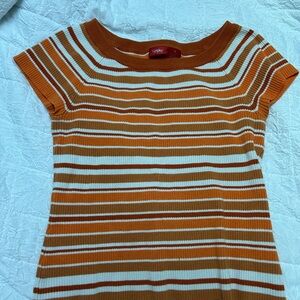 Mossimo Supply Co. Orange and White Striped Tee